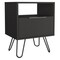 Tuhome Augusta Nightstand, Single Door Cabinet, Hairpin Legs, Black MLW7035 - alternate 4